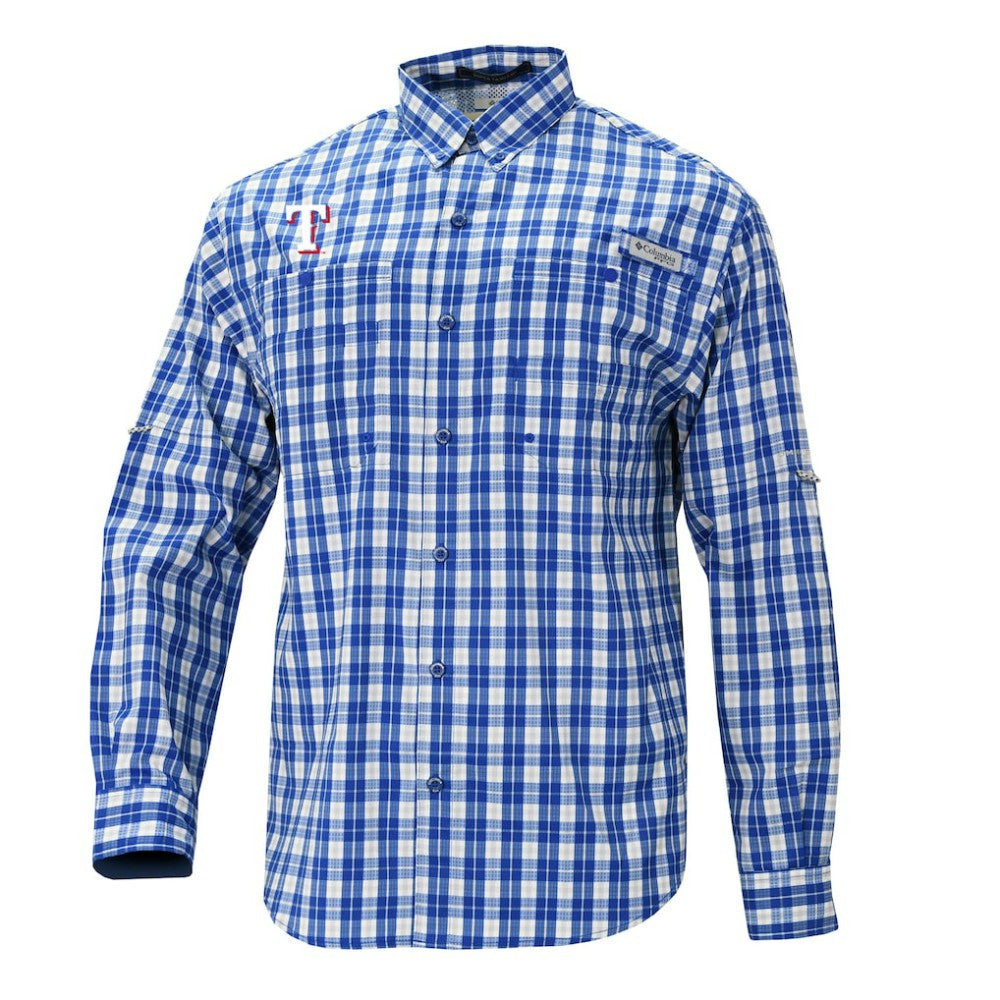 MLB Texas Rangers Columbia Super Tamiami Omni-Shade Long Sleeve Button-Down Shirt