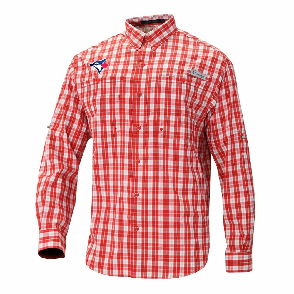 MLB Toronto Blue Jays Columbia Super Tamiami Omni-Shade Long Sleeve Button-Down Shirt