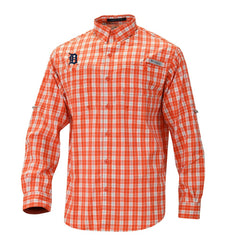 MLB Detroit Tigers Columbia Super Tamiami Omni-Shade Long Sleeve Button-Down Shirt