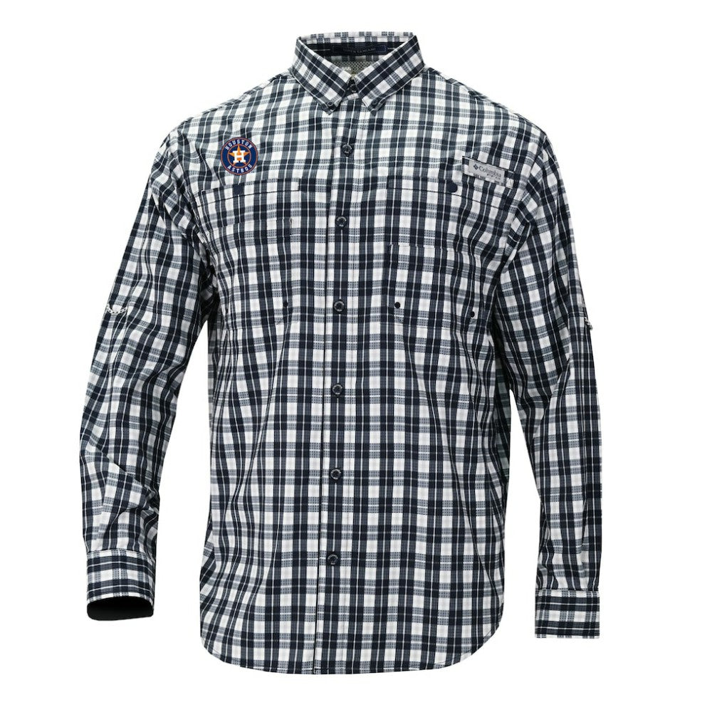 MLB Houston Astros Columbia Super Tamiami Omni-Shade Long Sleeve Button-Down Shirt