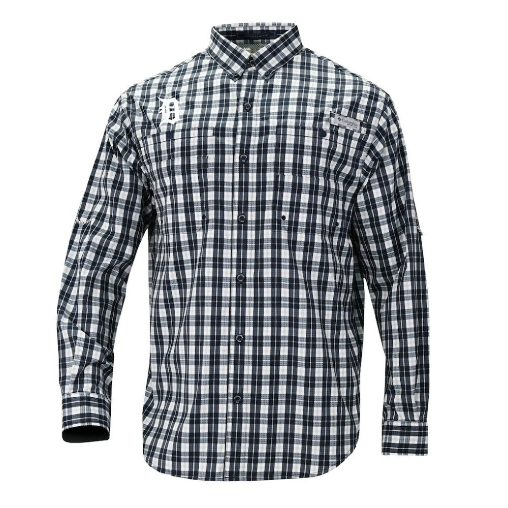 MLB Detroit Tigers Columbia Super Tamiami Omni-Shade Long Sleeve Button-Down Shirt