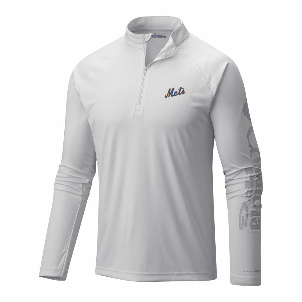 MLB New York Mets Columbia Terminal Tackle Omni-Wick Raglan Quarter-Zip Pullover