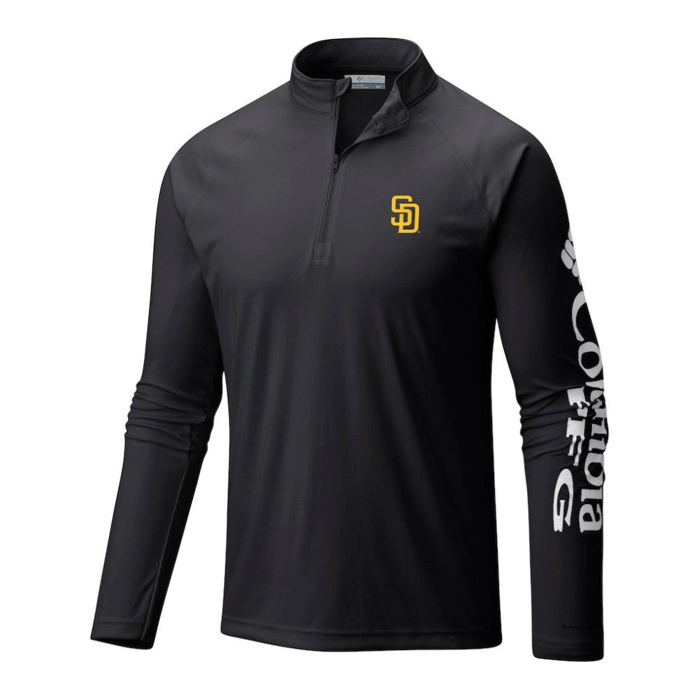 MLB San Diego Padres Columbia Terminal Tackle Omni-Wick Raglan Quarter-Zip Pullover