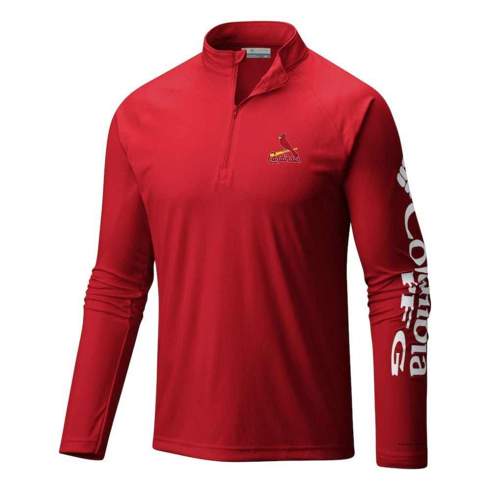 MLB St. Louis Cardinals Columbia Terminal Tackle Omni-Wick Raglan Quarter-Zip Pullover