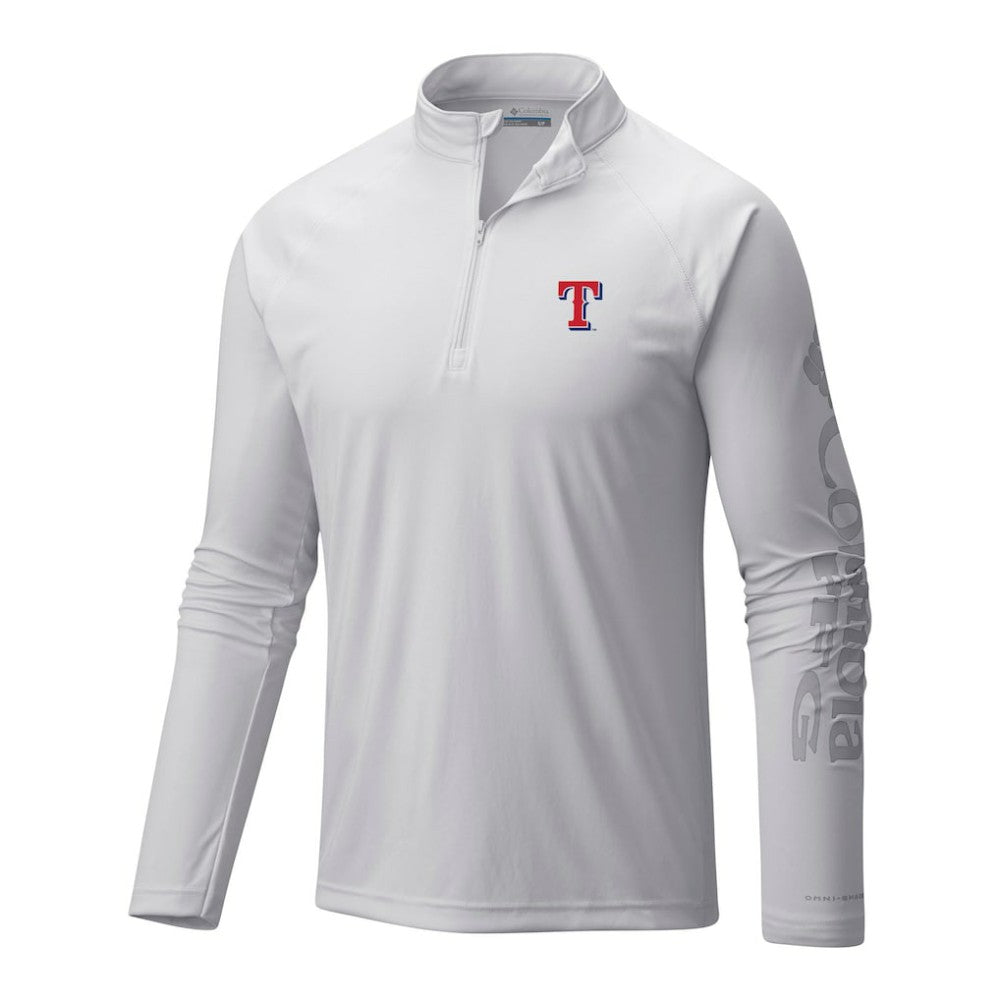 MLB Texas Rangers Columbia Terminal Tackle Omni-Wick Raglan Quarter-Zip Pullover