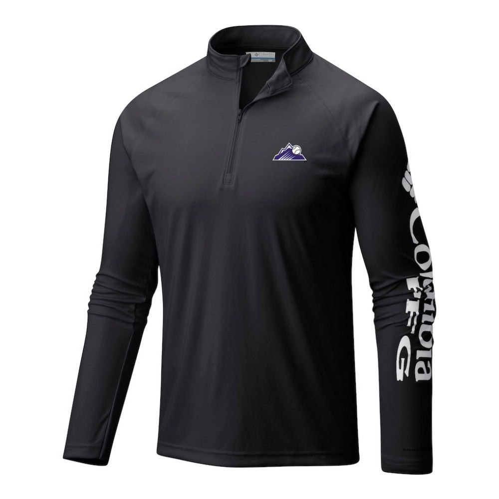 MLB Colorado Rockies Columbia Terminal Tackle Omni-Wick Raglan Quarter-Zip Pullover