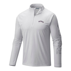 MLB Houston Astros Columbia Terminal Tackle Omni-Wick Raglan Quarter-Zip Pullover