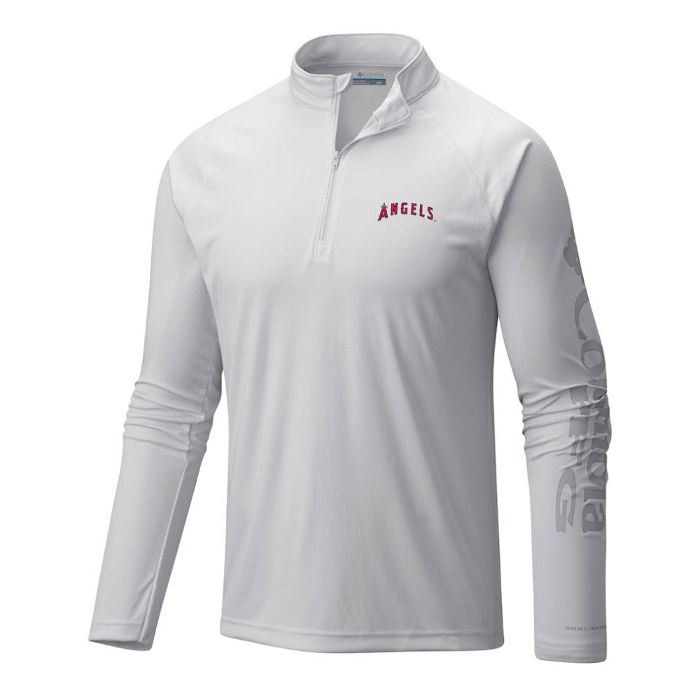 MLB Los Angeles Angels Columbia Terminal Tackle Omni-Wick Raglan Quarter-Zip Pullover