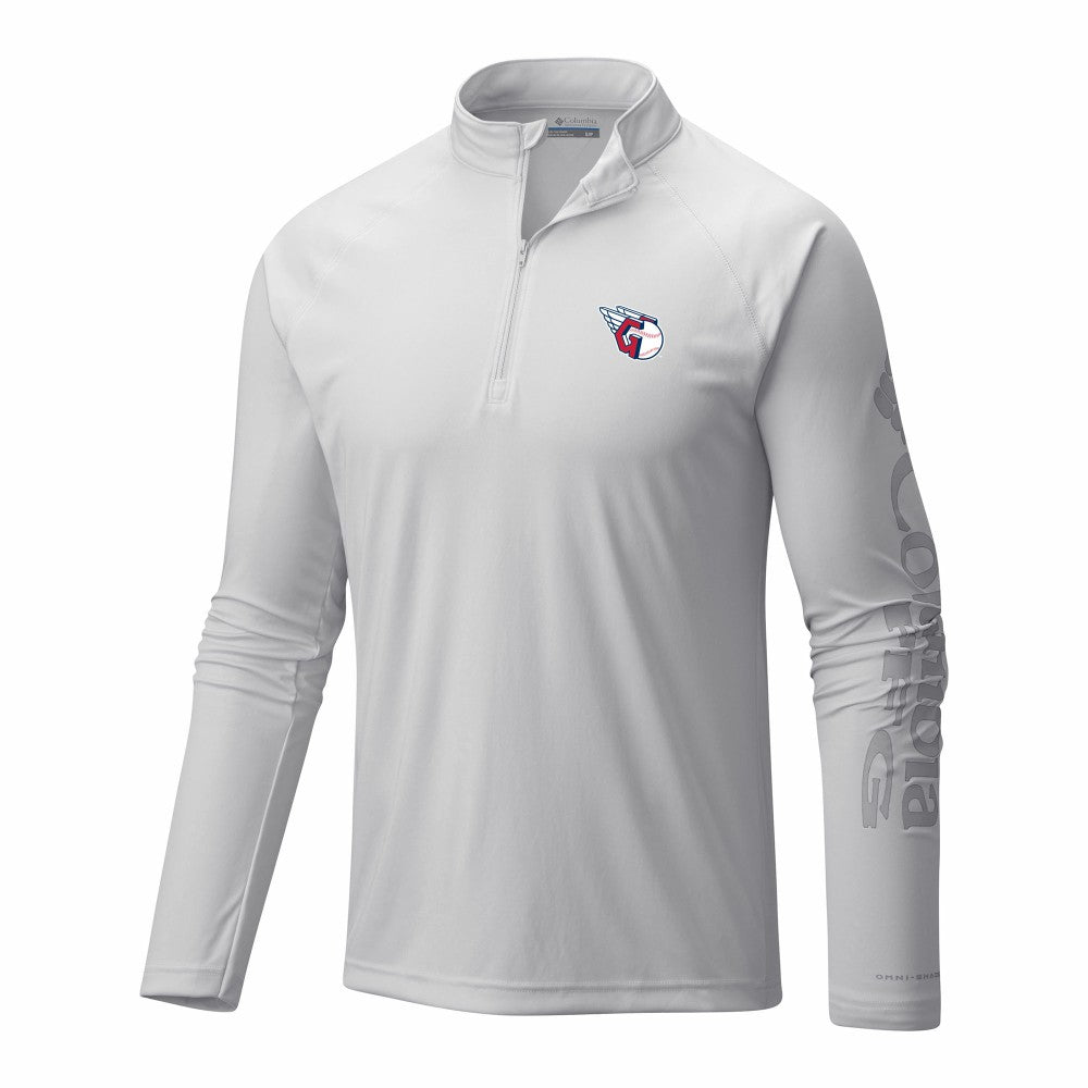 MLB Cleveland Guardians Columbia Terminal Tackle Omni-Wick Raglan Quarter-Zip Pullover