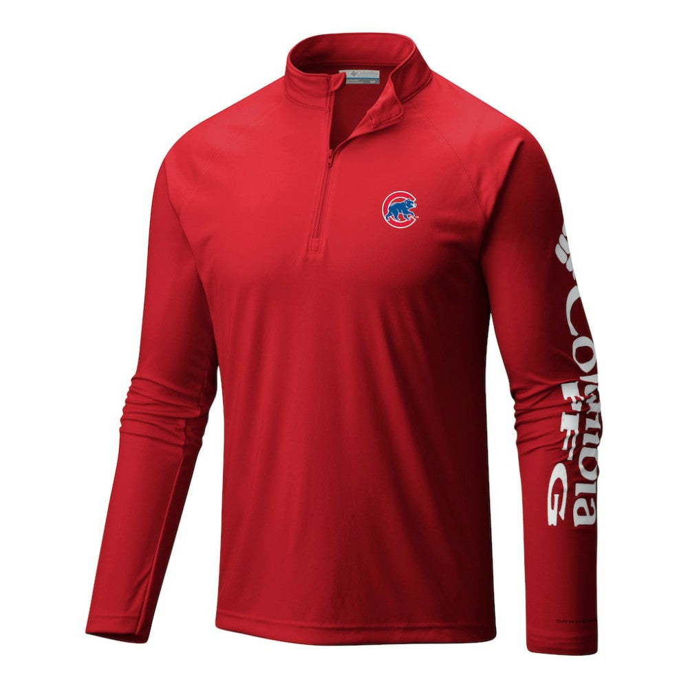 MLB Chicago Cubs Columbia Terminal Tackle Omni-Wick Raglan Quarter-Zip Pullover