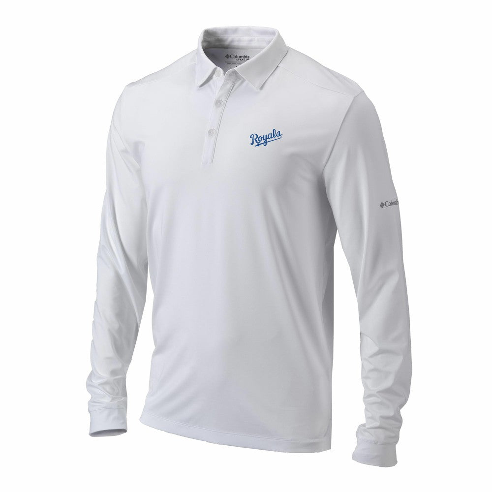 MLB Kansas City Royals Columbia Omni-Wick Pin High Long Sleeve Polo