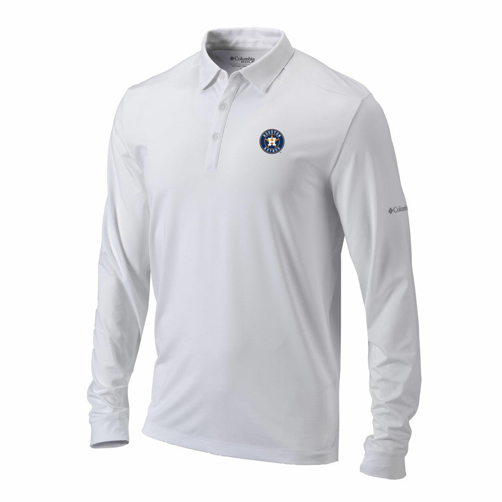 MLB Houston Astros Columbia Omni-Wick Pin High Long Sleeve Polo