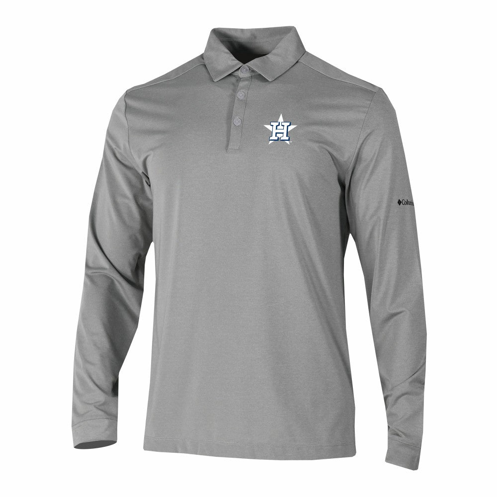 MLB Houston Astros Columbia Omni-Wick Pin High Long Sleeve Polo