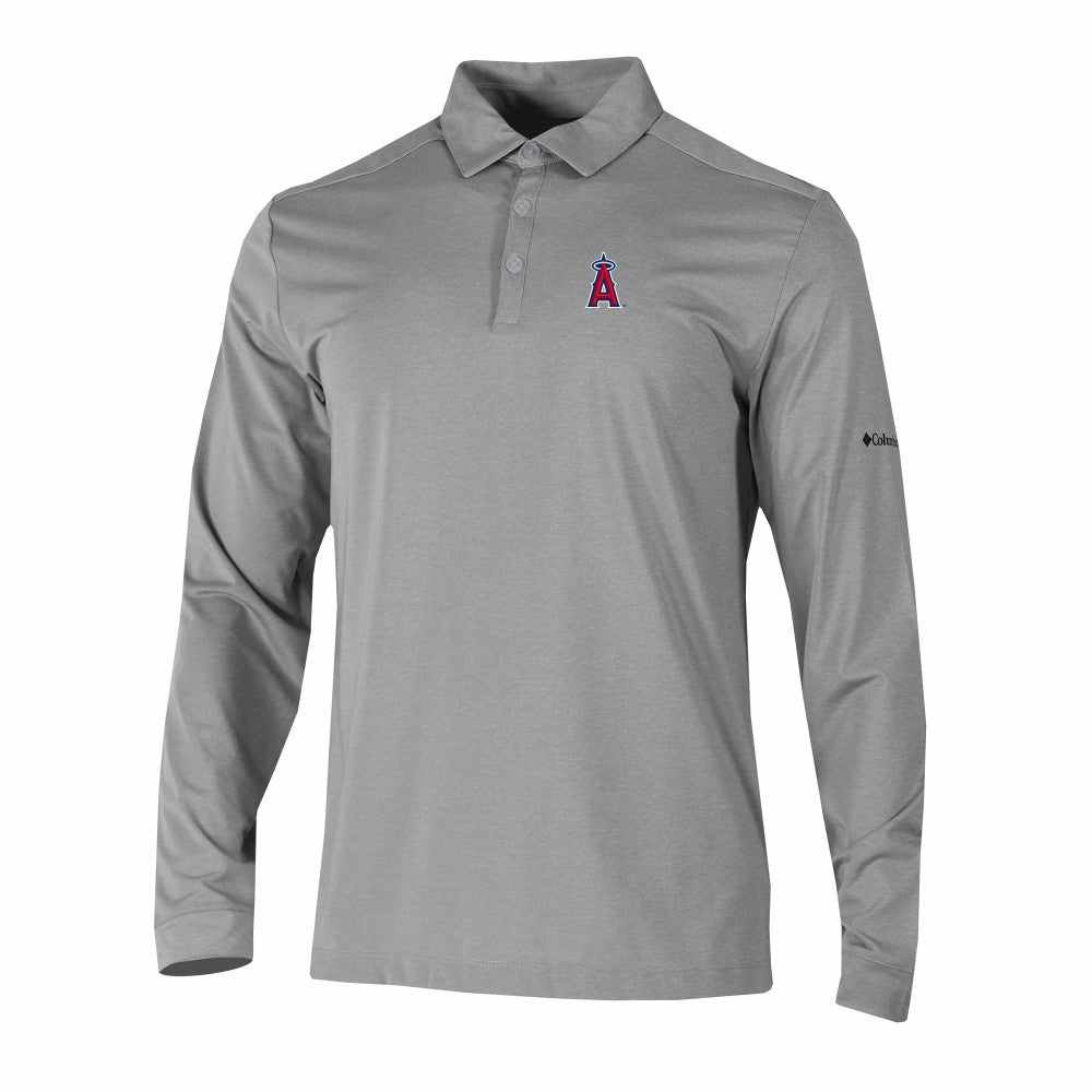 MLB Los Angeles Angels Columbia Omni-Wick Pin High Long Sleeve Polo