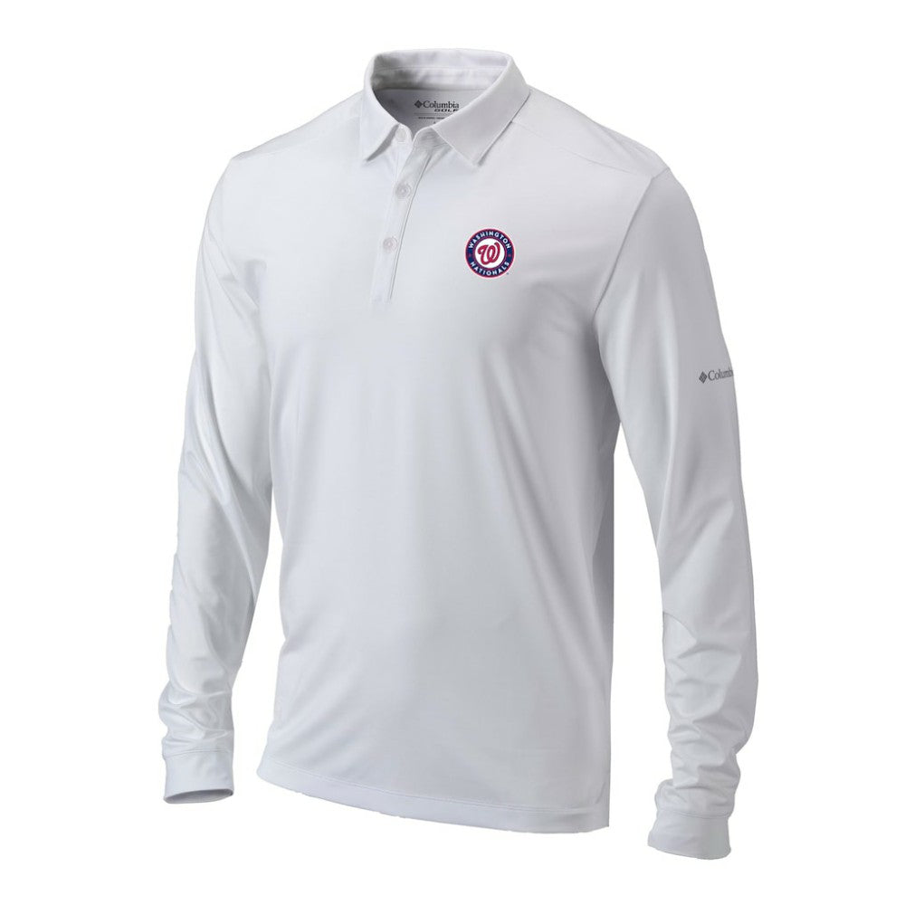 MLB Washington Nationals Columbia Omni-Wick Pin High Long Sleeve Polo