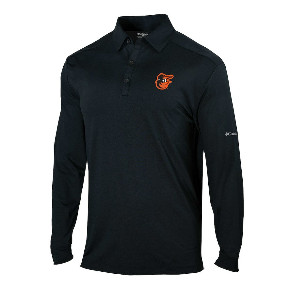 MLB Baltimore Orioles Columbia Omni-Wick Pin High Long Sleeve Polo