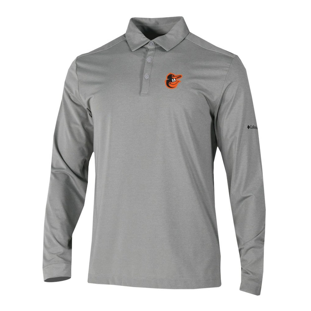 MLB Baltimore Orioles Columbia Omni-Wick Pin High Long Sleeve Polo