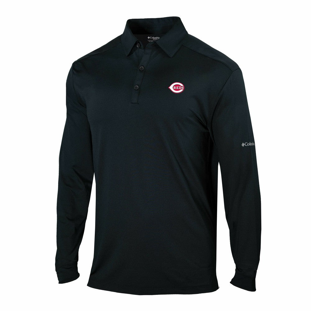 MLB Cincinnati Reds Columbia Omni-Wick Pin High Long Sleeve Polo