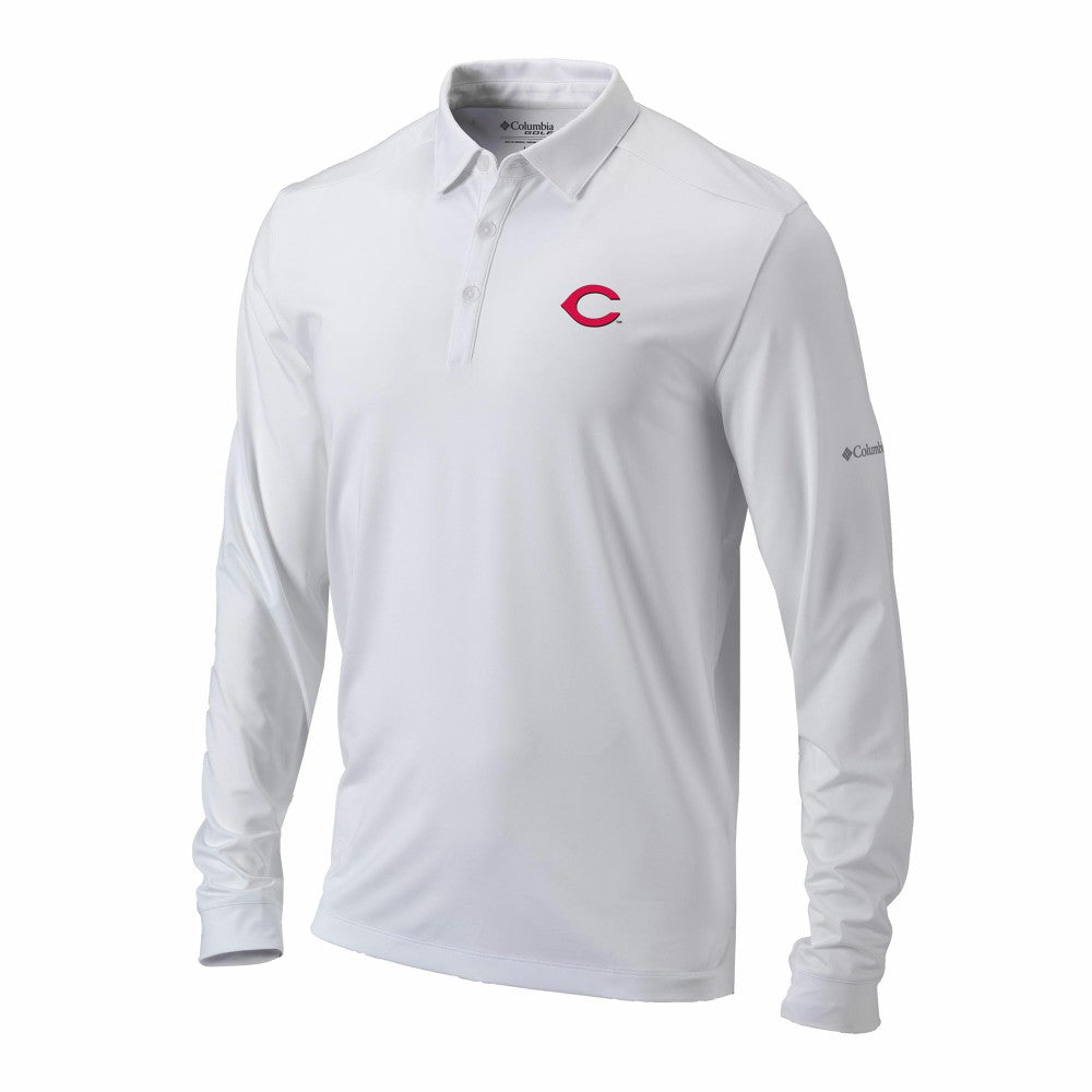 MLB Cincinnati Reds Columbia Omni-Wick Pin High Long Sleeve Polo