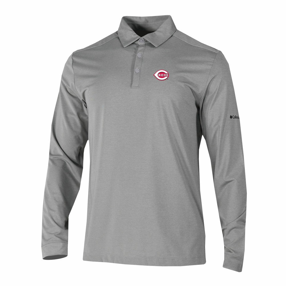 MLB Cincinnati Reds Columbia Omni-Wick Pin High Long Sleeve Polo