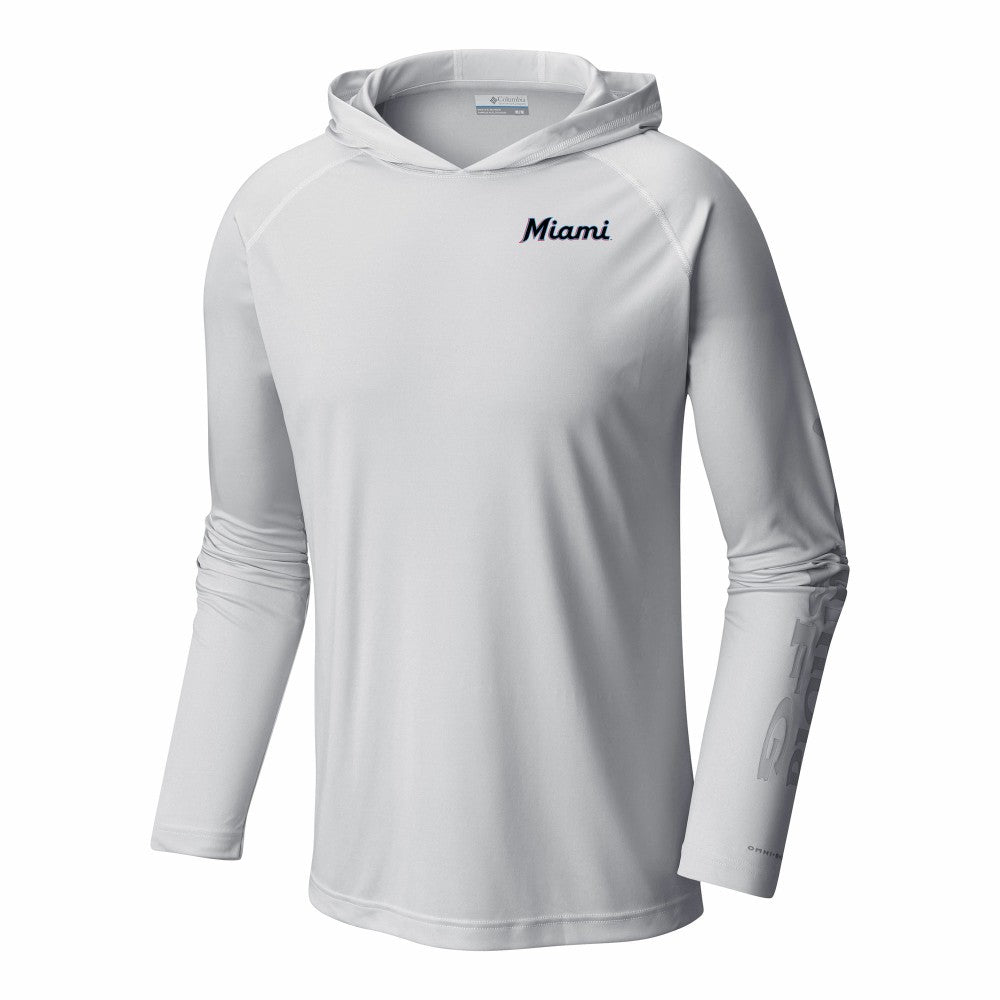 MLB Miami Marlins Columbia Terminal Tackle Omni-Shade Pullover Hoodie