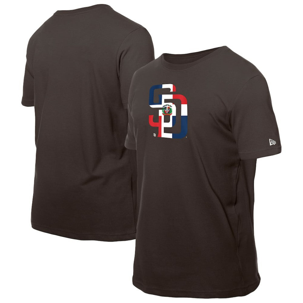 MLB San Diego Padres New Era Dominican Republic Flag Logo T-Shirt