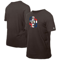 MLB San Diego Padres New Era Dominican Republic Flag Logo T-Shirt