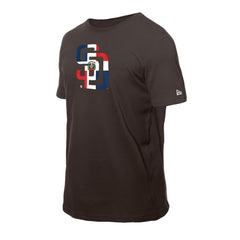 MLB San Diego Padres New Era Dominican Republic Flag Logo T-Shirt