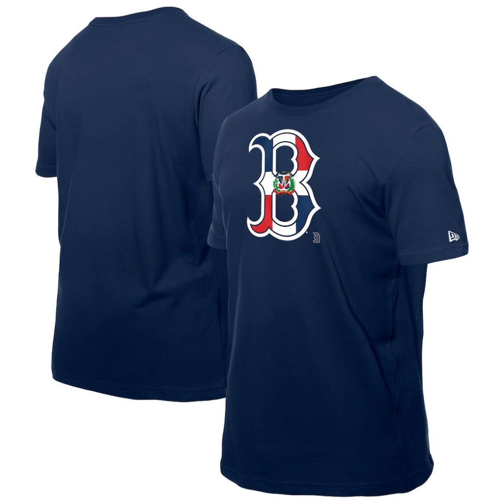 MLB Boston Red Sox New Era Dominican Republic Flag Logo T-Shirt