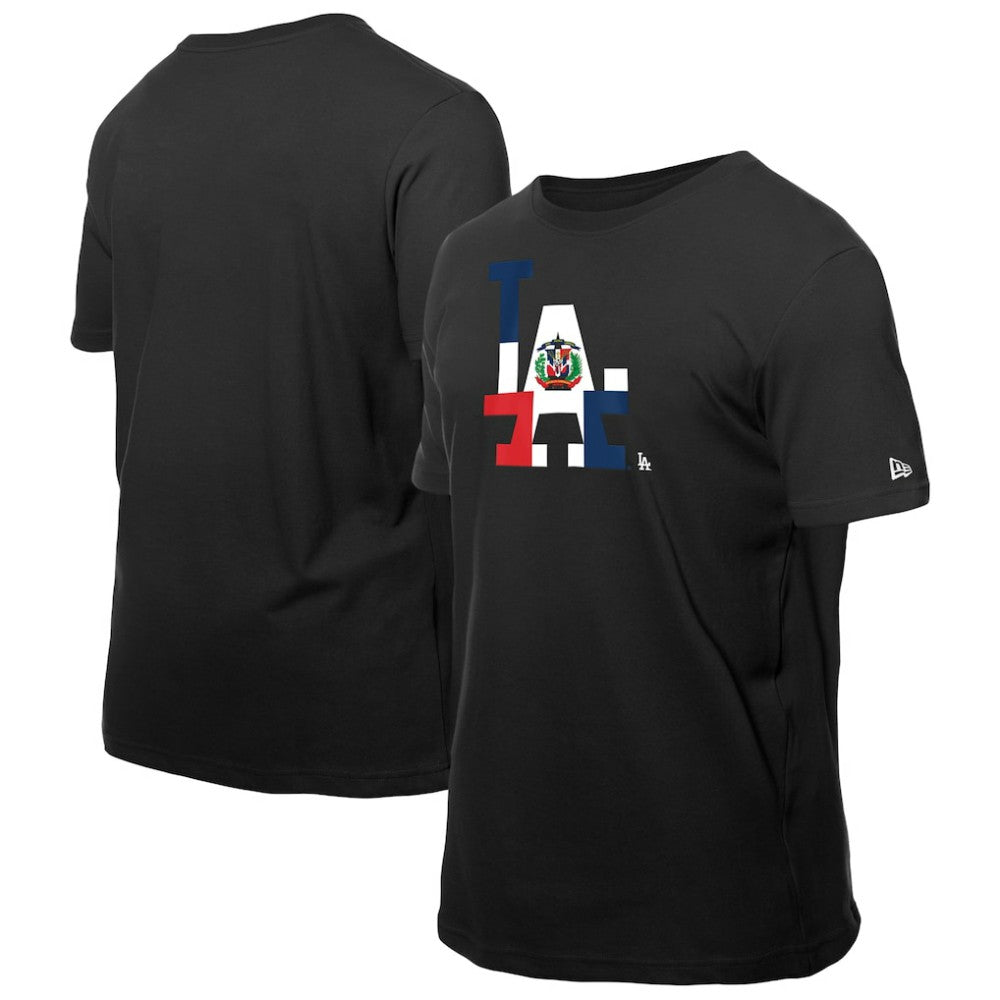 MLB Los Angeles Dodgers New Era Dominican Republic Flag Logo T-Shirt