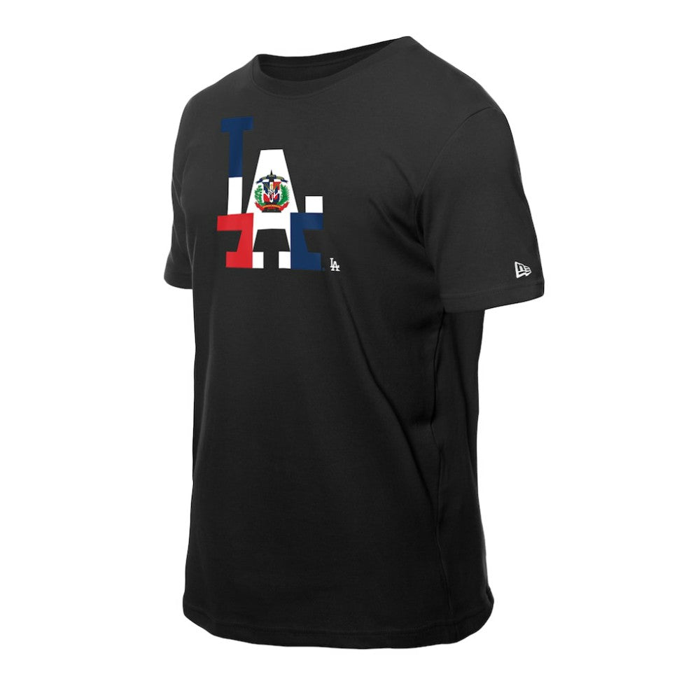 MLB Los Angeles Dodgers New Era Dominican Republic Flag Logo T-Shirt
