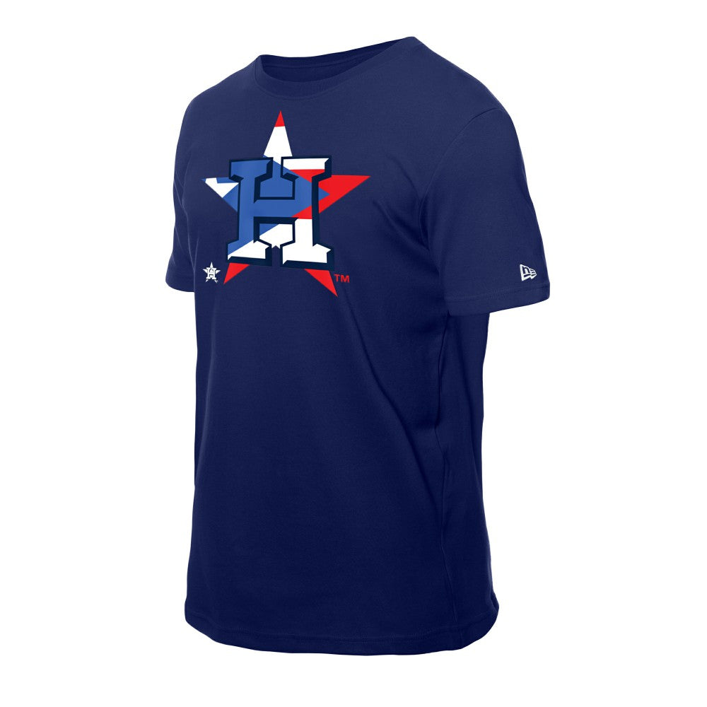 MLB Houston Astros New Era Puerto Rican Flag Logo T-Shirt