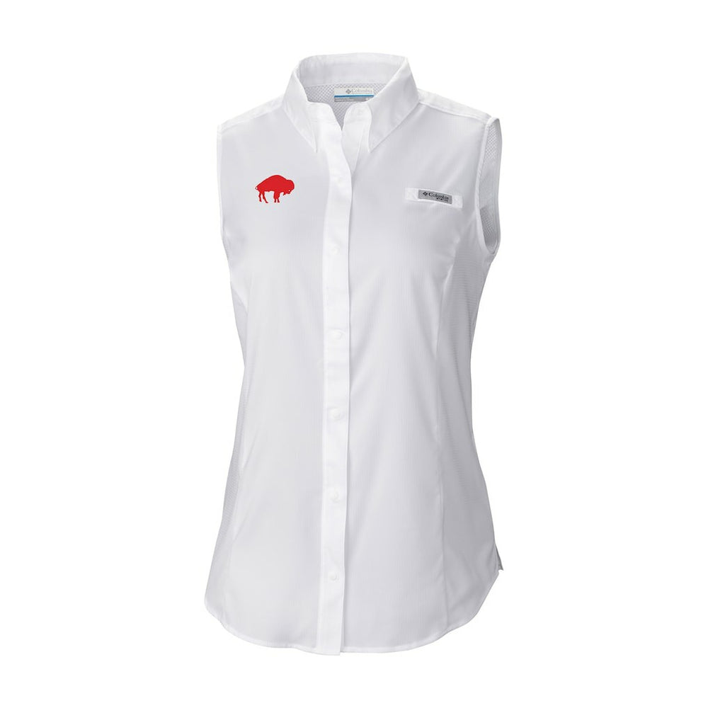 Women's Historic Tamiami Omni-Shade Sleeveless Button-Up Shirt - Buffalo Bills