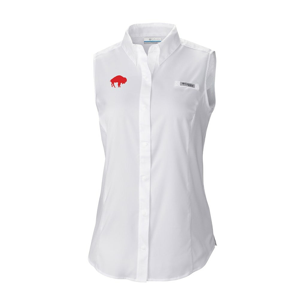 Women's Historic Tamiami Omni-Shade Sleeveless Button-Up Shirt - Buffalo Bills