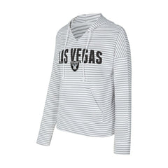 Concepts Sport Women's Liftoff Striped V-Neck Hoodie - Las Vegas Raiders
