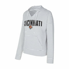 Concepts Sport Women's Liftoff Striped V-Neck Hoodie - Cincinnati Bengals