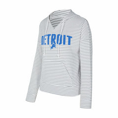 Concepts Sport Women's Liftoff Striped V-Neck Hoodie - Detroit Lions
