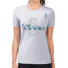 MLB Seattle Mariners G-III 4Her by Carl Banks Women's Super-Slim Fit Lightweight Shadow Logo Graphic T-Shirt
