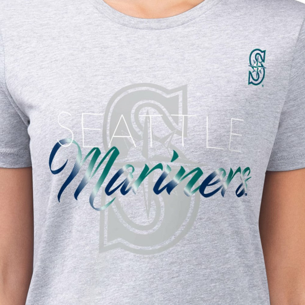MLB Seattle Mariners G-III 4Her by Carl Banks Women's Super-Slim Fit Lightweight Shadow Logo Graphic T-Shirt