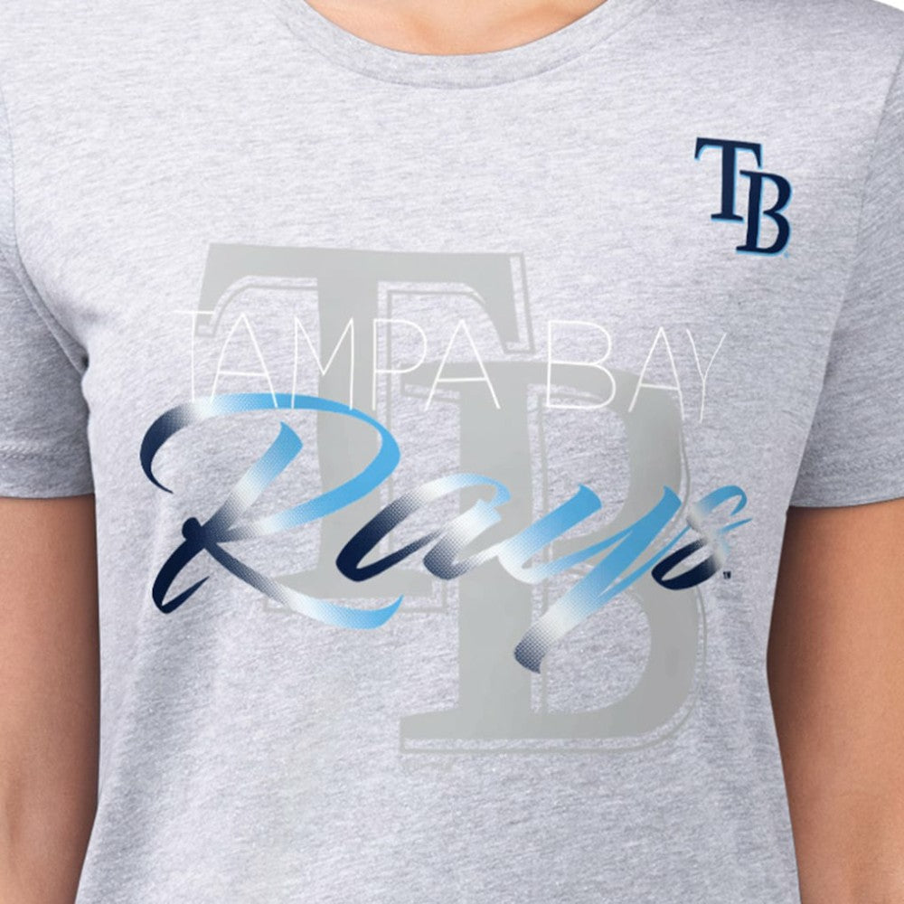 MLB Tampa Bay Rays G-III 4Her by Carl Banks Women's Super-Slim Fit Lightweight Shadow Logo Graphic T-Shirt