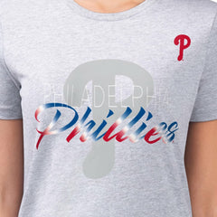 MLB Philadelphia Phillies G-III 4Her by Carl Banks Women's Super-Slim Fit Lightweight Shadow Logo Graphic T-Shirt
