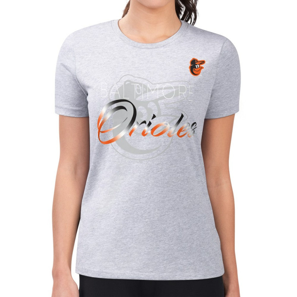 MLB Baltimore Orioles G-III 4Her by Carl Banks Women's Super-Slim Fit Lightweight Shadow Logo Graphic T-Shirt