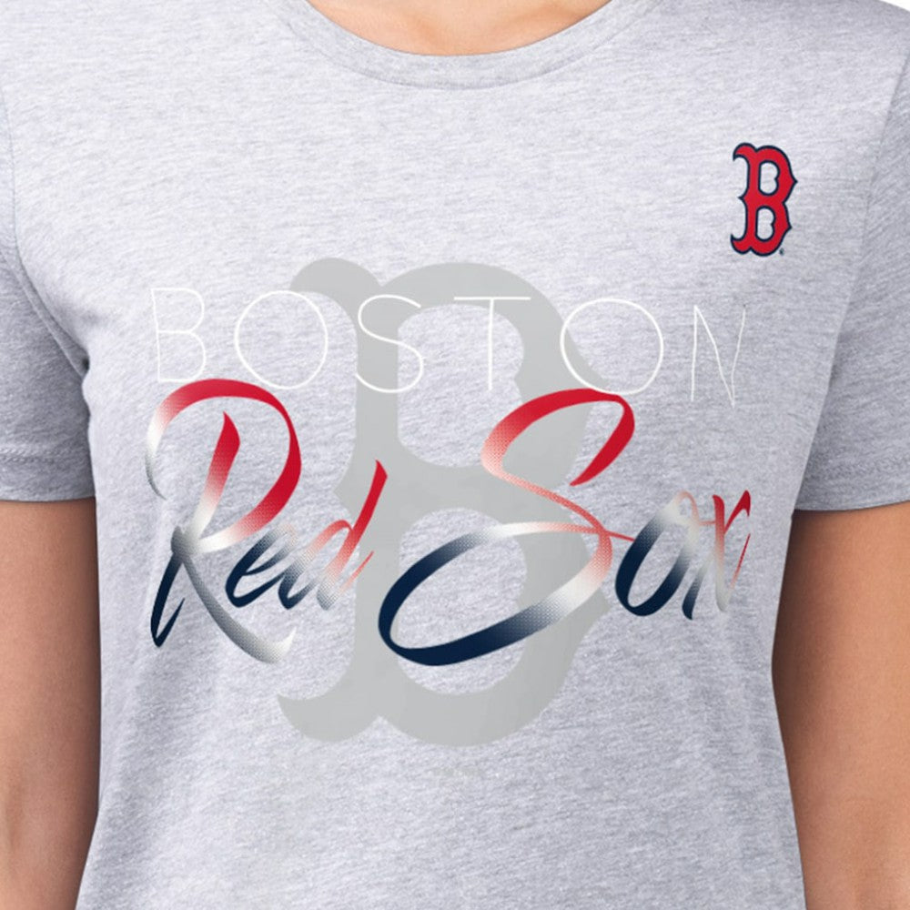 MLB Boston Red Sox G-III 4Her by Carl Banks Women's Super-Slim Fit Lightweight Shadow Logo Graphic T-Shirt