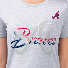 MLB Atlanta Braves G-III 4Her by Carl Banks Women's Super-Slim Fit Lightweight Shadow Logo Graphic T-Shirt