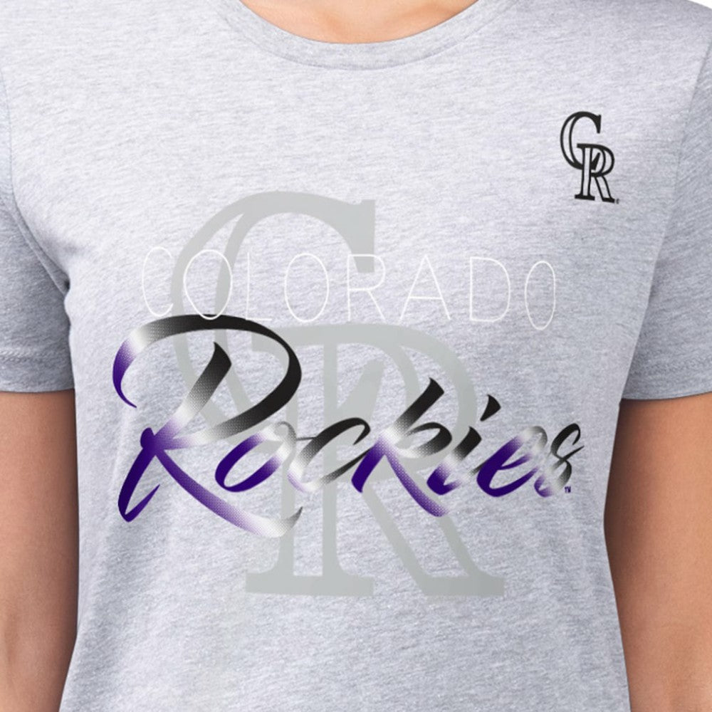 MLB Colorado Rockies G-III 4Her by Carl Banks Women's Super-Slim Fit Lightweight Shadow Logo Graphic T-Shirt
