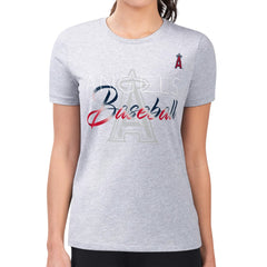 MLB Los Angeles Angels G-III 4Her by Carl Banks Women's Super-Slim Fit Lightweight Shadow Logo Graphic T-Shirt