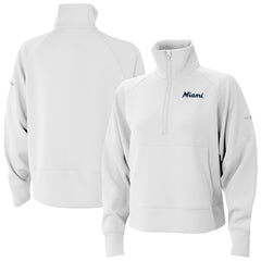 MLB Miami Marlins Columbia Women's Wickhams Hills Raglan Omni-Wick Quarter-Zip Pullover
