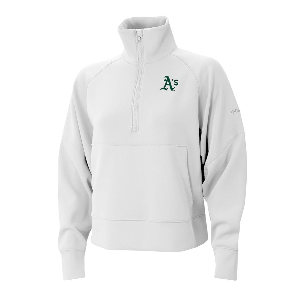 MLB Athletics Columbia Women's Wickhams Hills Raglan Omni-Wick Quarter-Zip Pullover