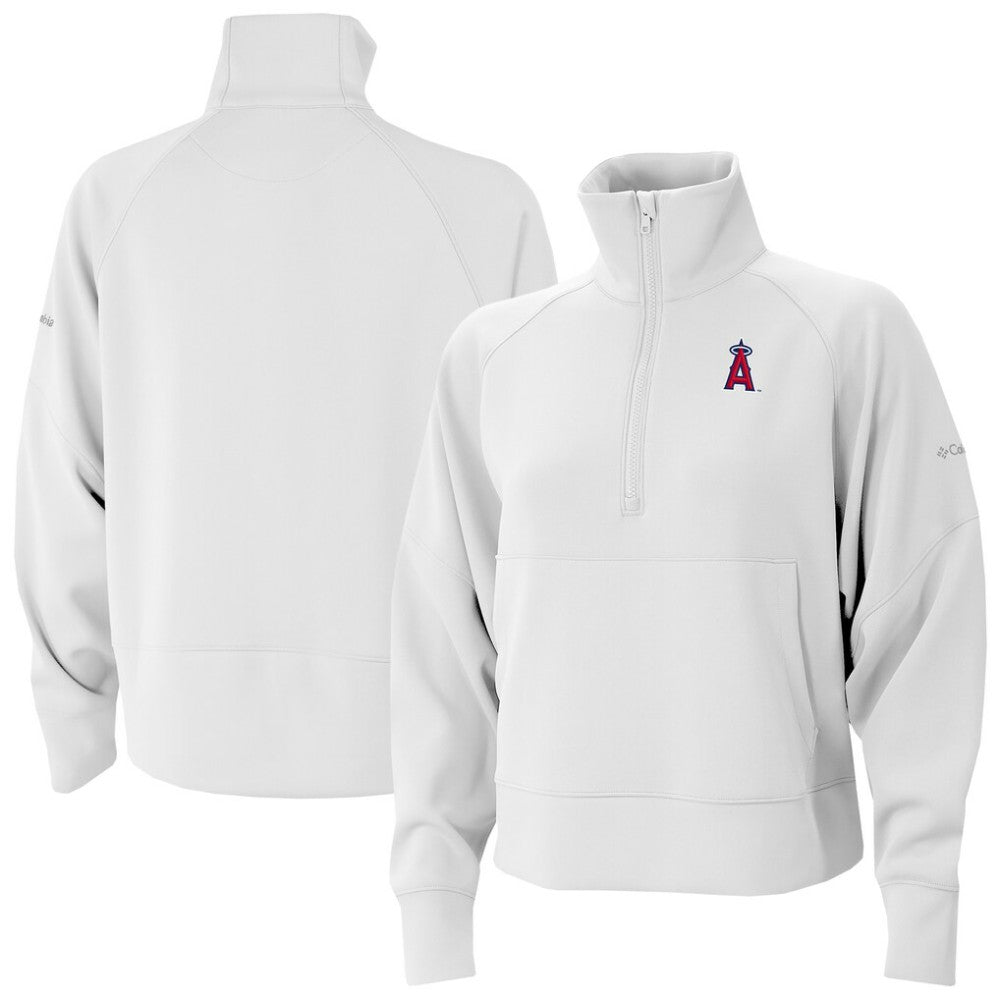 MLB Los Angeles Angels Columbia Women's Wickhams Hills Raglan Omni-Wick Quarter-Zip Pullover