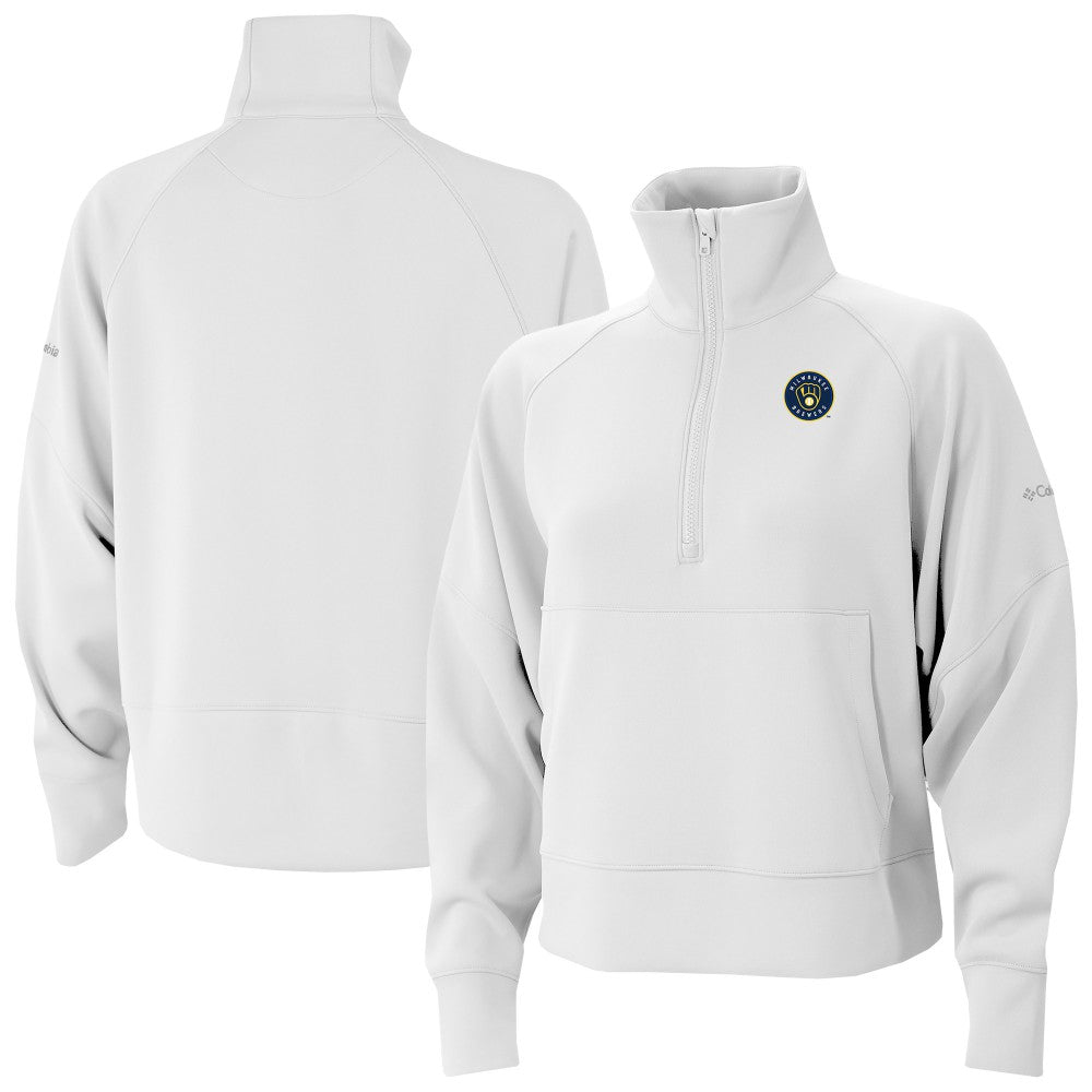 MLB Milwaukee Brewers Columbia Women's Wickhams Hills Raglan Omni-Wick Quarter-Zip Pullover